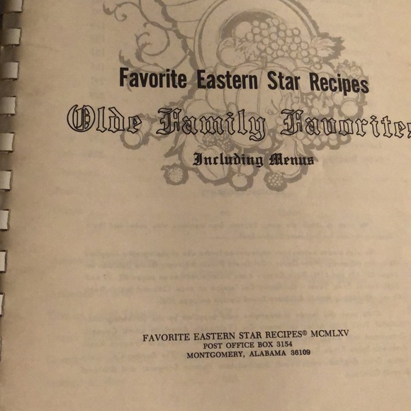 Vintage Favorite Eastern Star Recipes. Olde Family Favorites including menus. - Picture 3 of 11